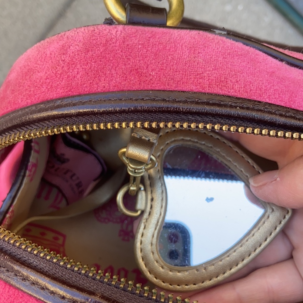 Juicy Couture Y2K PINK Velour REGAL COUTURE Bowler Bag RARE VINTAGE 2000’s - Picture 11 of 16